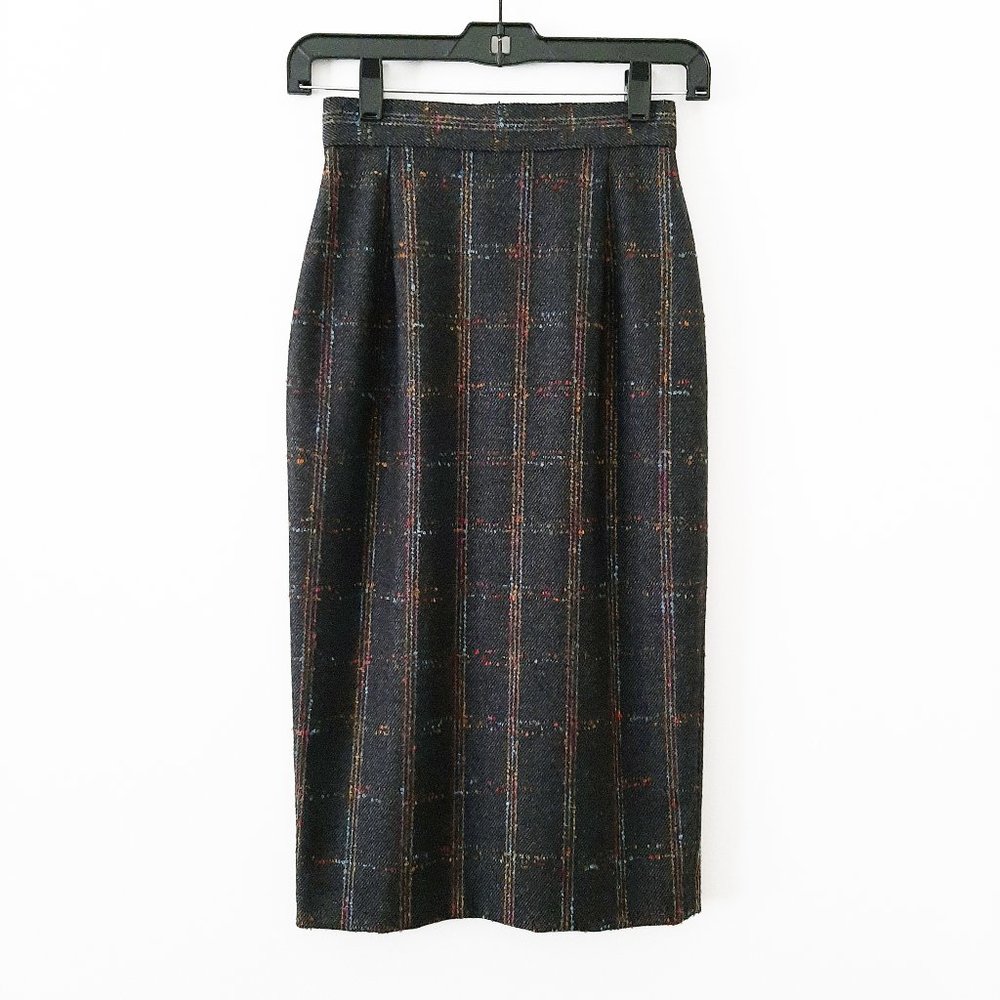 NWT VINTAGE David N Tweed Pencil Skirt, Midi Length, Charcoal Gray + Colors, 00